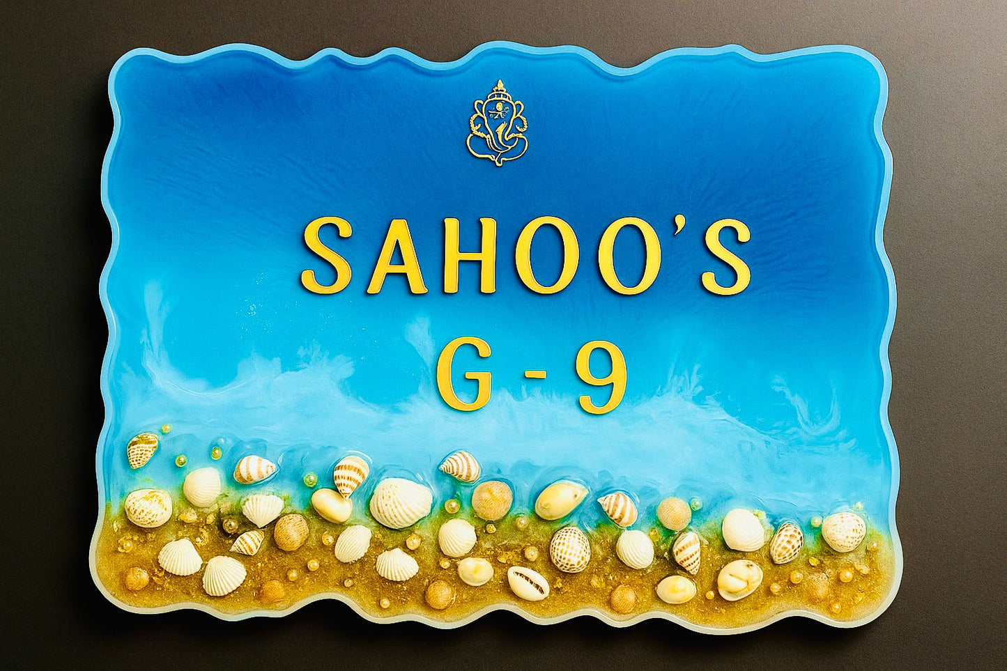 Personalized Ocean Theme Resin Name Plate 12x12 – Custom