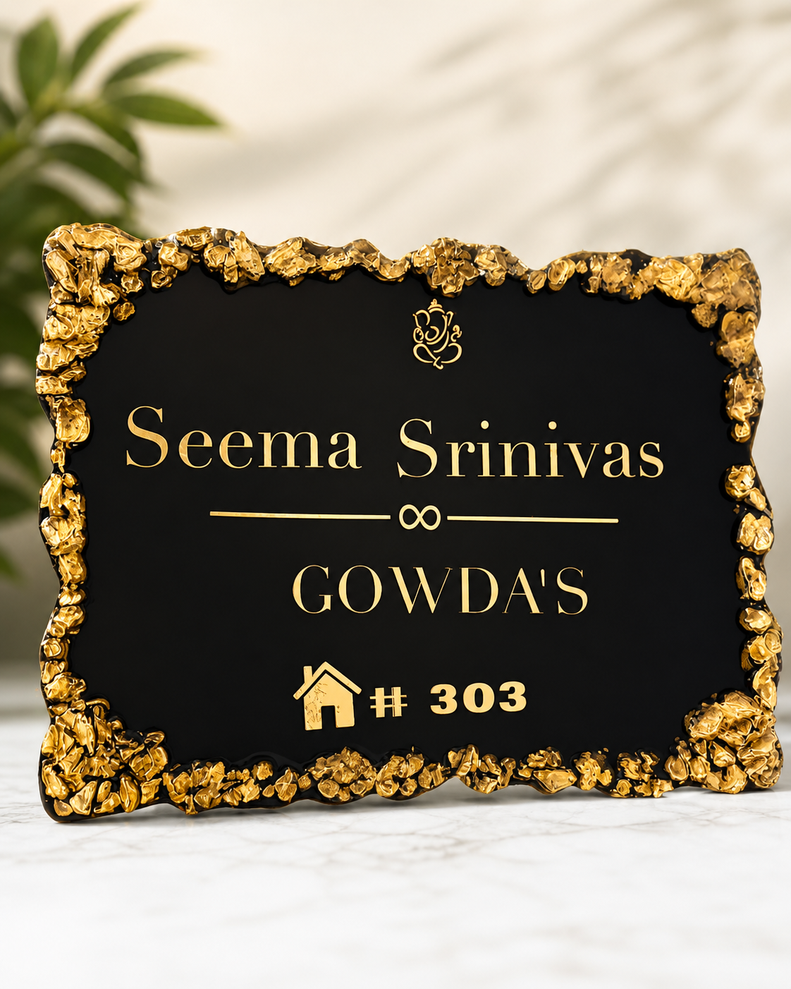 Personalized resin name plate