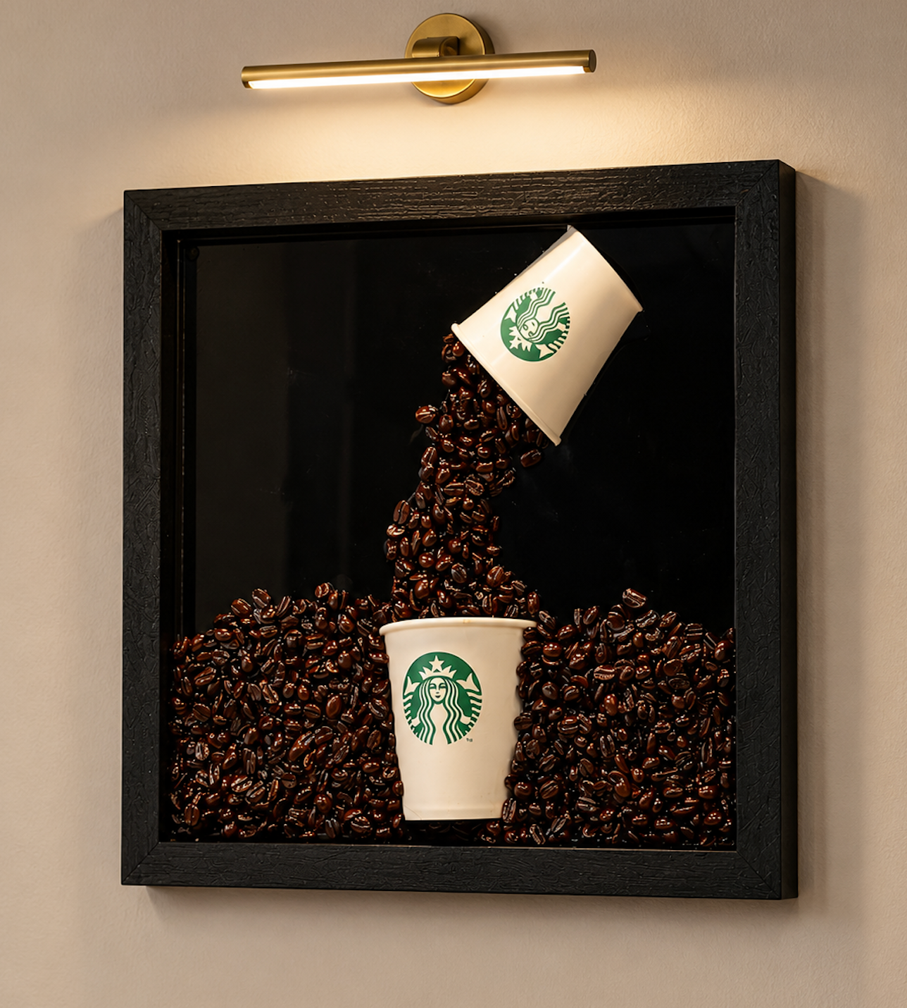 Premium Coffee Bean Resin Wall Art Frame