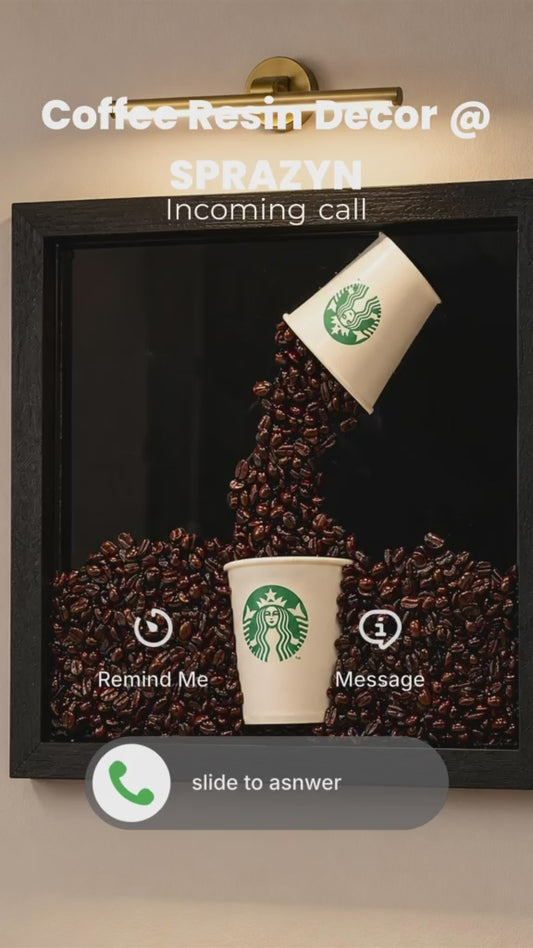 Premium Coffee Bean Resin Wall Art Frame